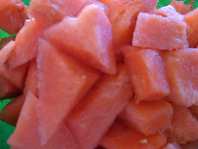 Watermelon chunks.
