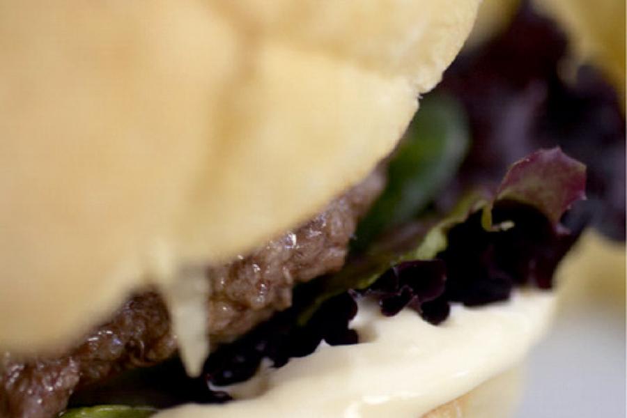 Detail of a burger.